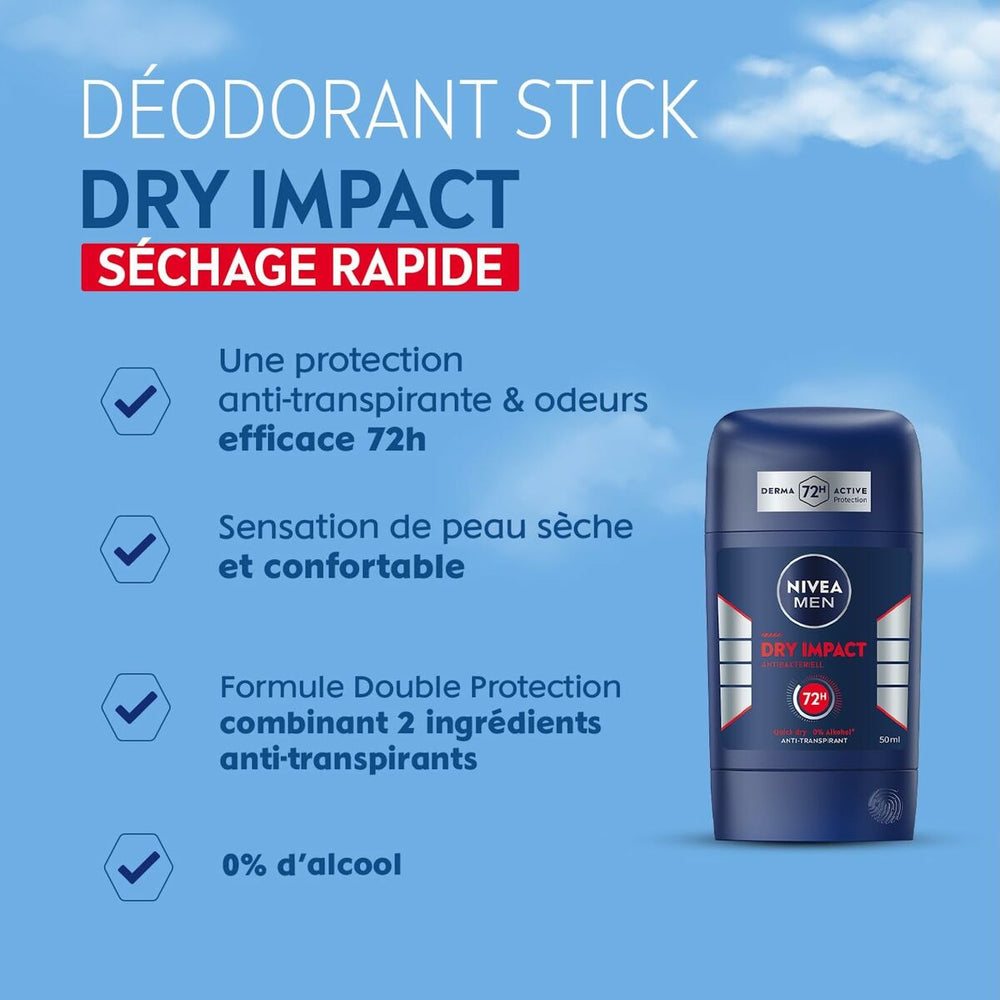 Nivea Men Dry Impact Desodorante Roll On Unisex, 50 ml