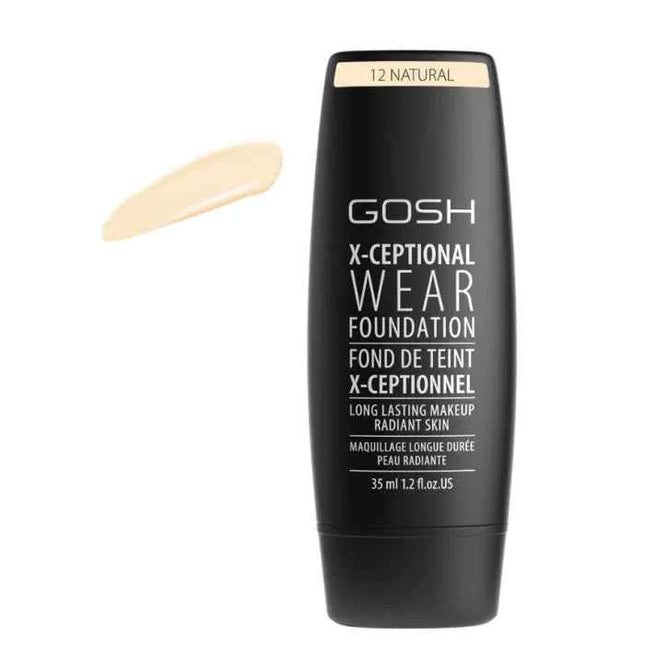 GOSH X-Ceptional Wear – Foundation Long Lasting Makeup 12 Natural Unisex, 35 ml
