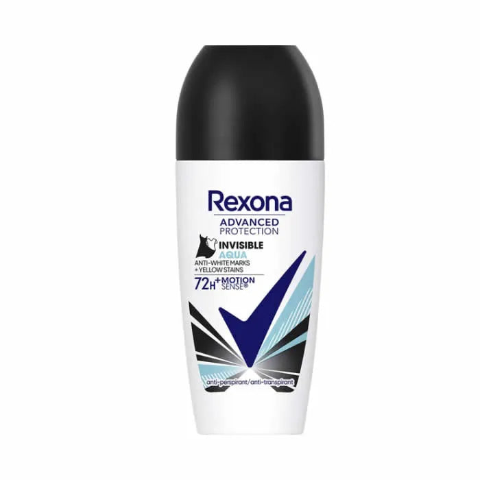 Rexona Deodorant Roll On Advanced Protection Invisible Aqua 72h Unisex, 50 ml