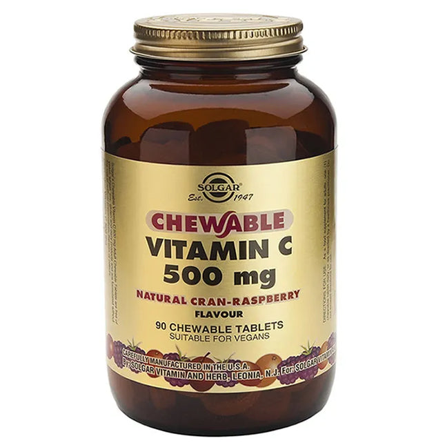 Solgar Vitamin C (Cran-Raspberry Flavour) 500mg, 90 tablets