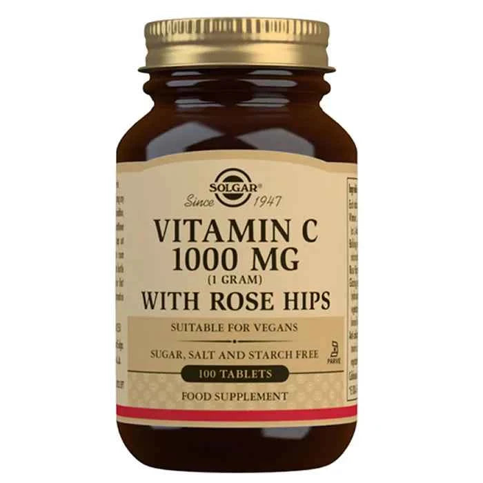 Solgar Vitamin C 1 g 100 tablets with Rose Hip
