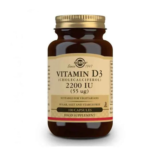 Solgar Vitamin D3 2200 IU (55 mcg), 100 capsules