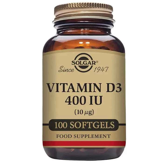 Solgar Vitamin D3 400 IU, 100 capsules