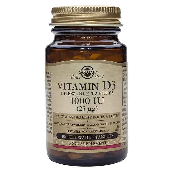 Solgar Vitamin D3 1000 IU 25cmg Cholecalciferol, 100 tablets
