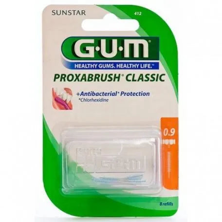 GUM Proxabrush Classic Cepillo Interdental Con Clorhexidina 0,9 Mm 8 Units Gum