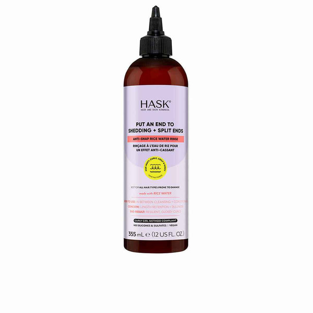HASK Texture Solución Anti Caída Con Agua De Arroz, 355 ml