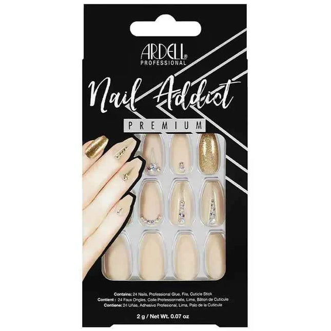 Ardell Nail Addict Nude Jeweled False Nails Unisex