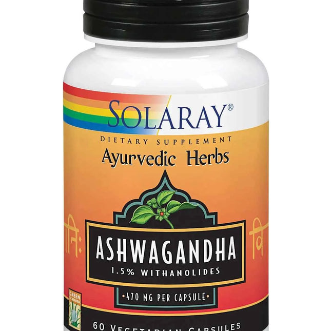Solaray Ashwagandha 470 Mg 60 Caps Vegetales-Solaray