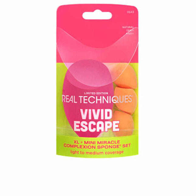 REAL Techniques Vivid Escape Xl Mini Miracle Complexion Sponge Estuche 4 Piezas
