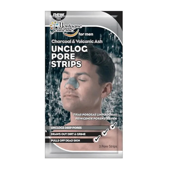 Montagne Jeunesse Charcoal & Volcanic Ash Unclog Pore Strips, 3 Units