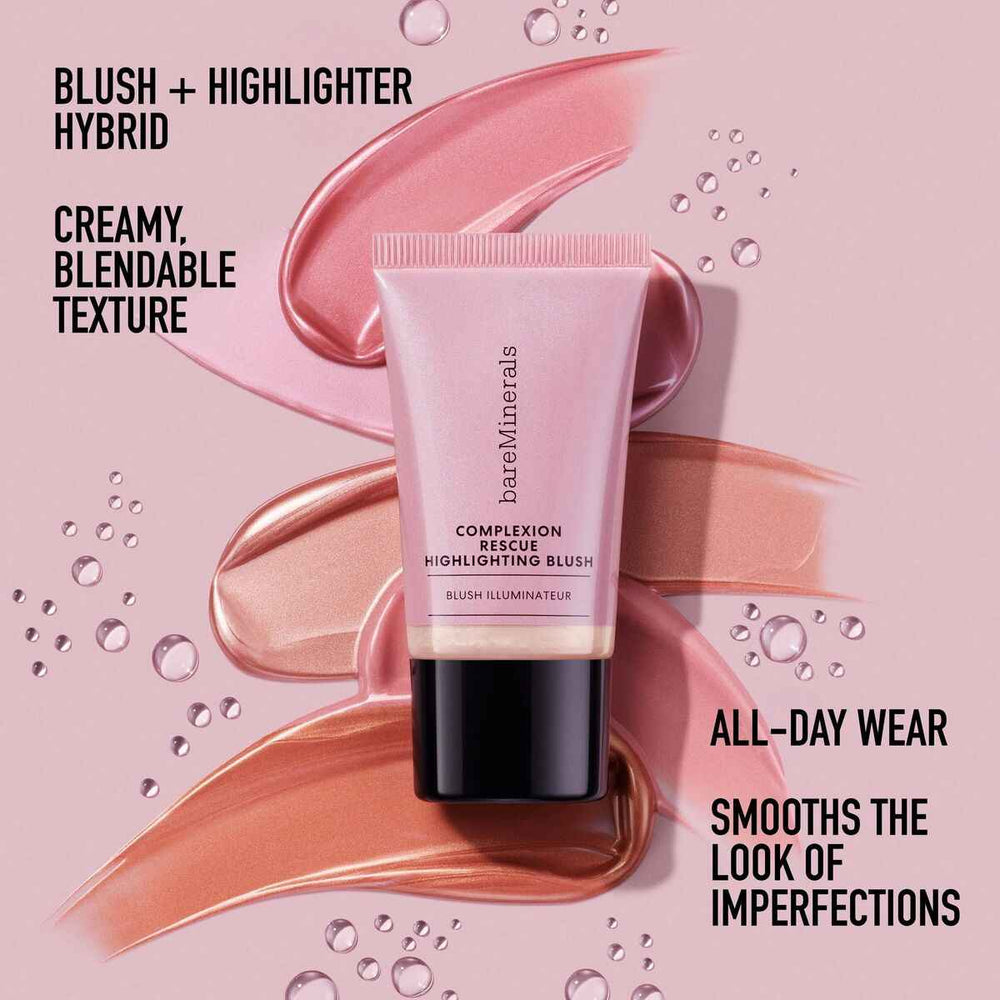Bareminerals Complexion Rescue Highlighting Blush Colorete Iluminador En – Gel-Crema Mauve Glow Unisex, 15 ml