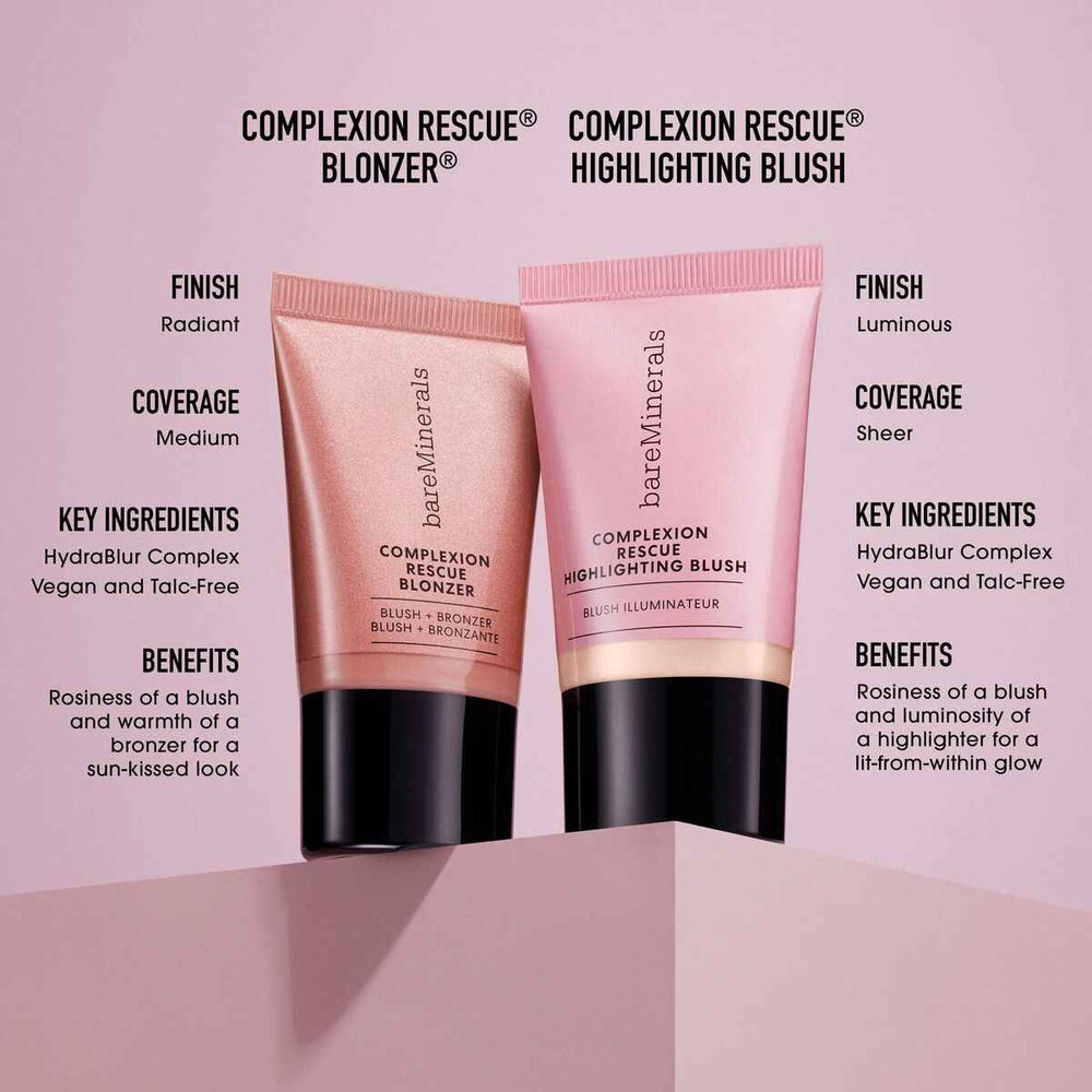 Bareminerals Complexion Rescue Highlighting Blush Colorete Iluminador En – Gel-Crema Mauve Glow Unisex, 15 ml
