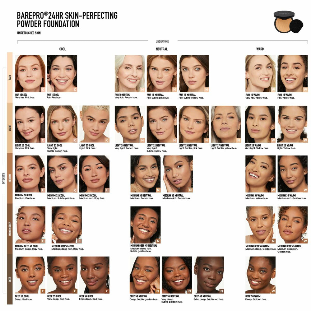 Bareminerals Barepro 16hr Powder – Foundation 35-Warm Unisex, 8 g