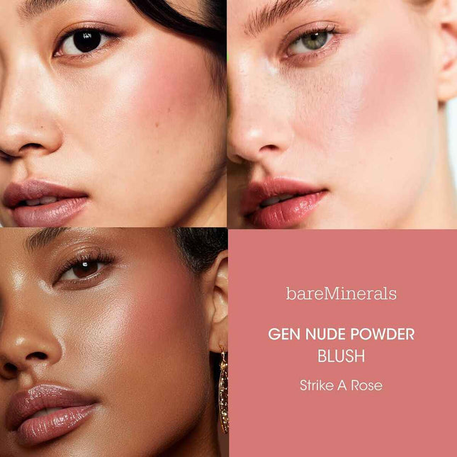 Bareminerals Gen Nude Powder Blush Strike A Rose Unisex, 6 g
