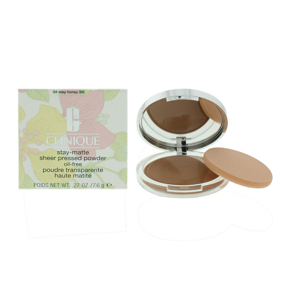 Clinique Stay-Matte Matte – Compact Powder for Women, 04, Stay Honey, 7.6 g