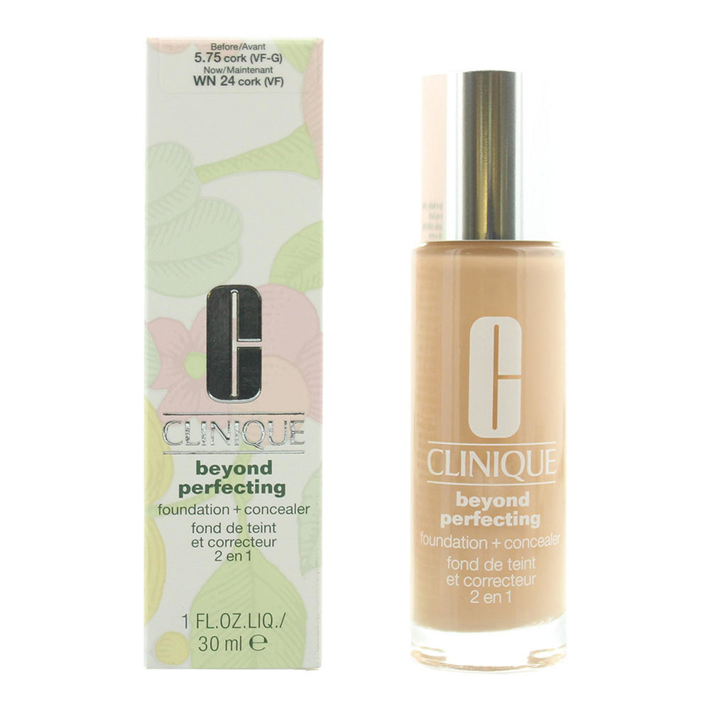 Clinique Beyond Perfecting Full Coverage Natural Finish – Liquid Foundation & Concealer 2-in-1 for Women, 575, Cork, 30 ml