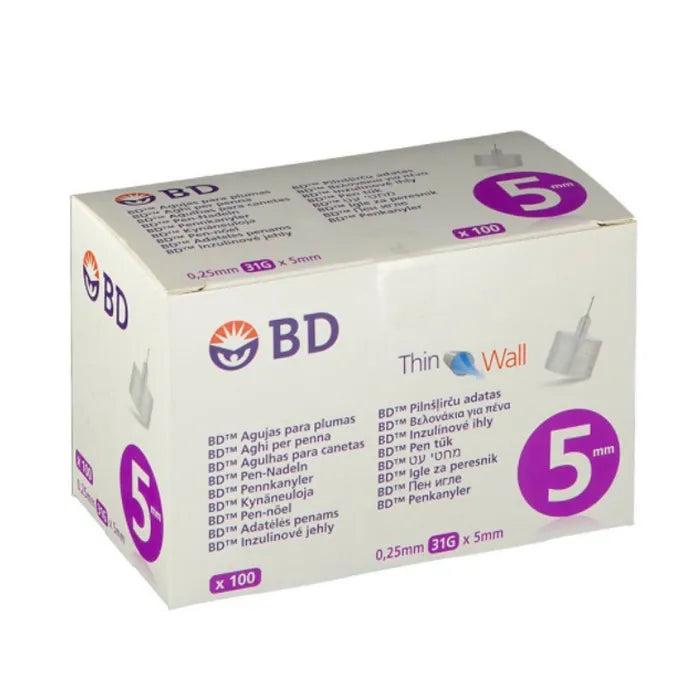 BD Micro-fine Pen Needles 0,25 x 5mm, 100 Pieces
