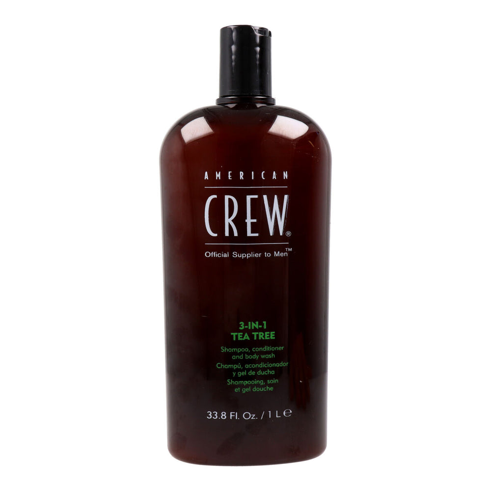 American CREW Tea Tree 3 In 1 – Shampoo, Conditioner and Body Wash Unisex, 1000 ml