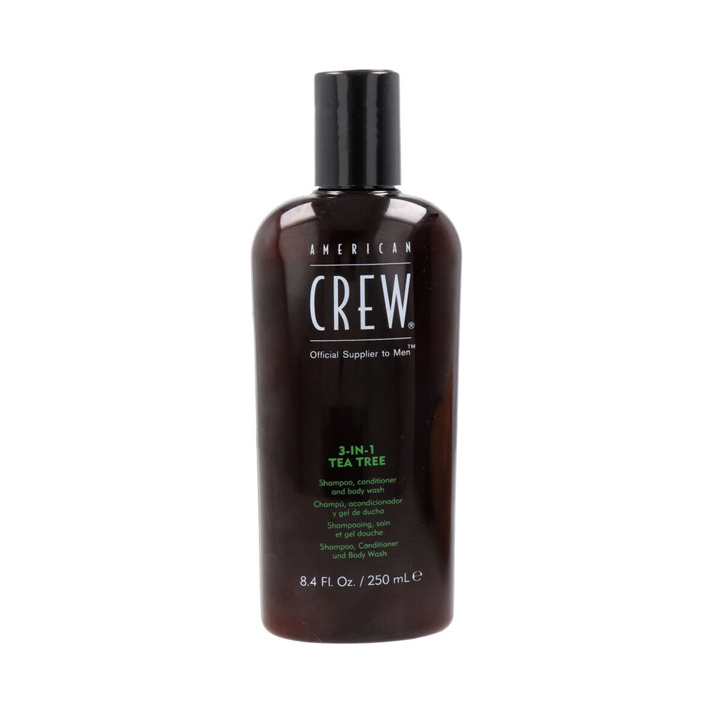 American CREW Tea Tree 3 In 1 – Shampoo, Conditioner and Body Wash Unisex, 250 ml