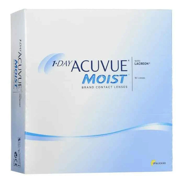Acuvue Moist Contact Lenses 1 Day Replacement -2.25 BC/8.5, 90 Units