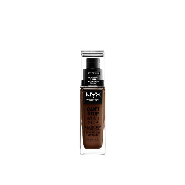 NYX Can't Stop Won't Stop Full Coverage – Foundation Deep Espresso Unisex, 30 ml