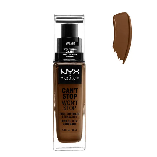 NYX Can´t Stop Won´t Stop Full Coverage – Foundation Walnut Unisex, 30 ml