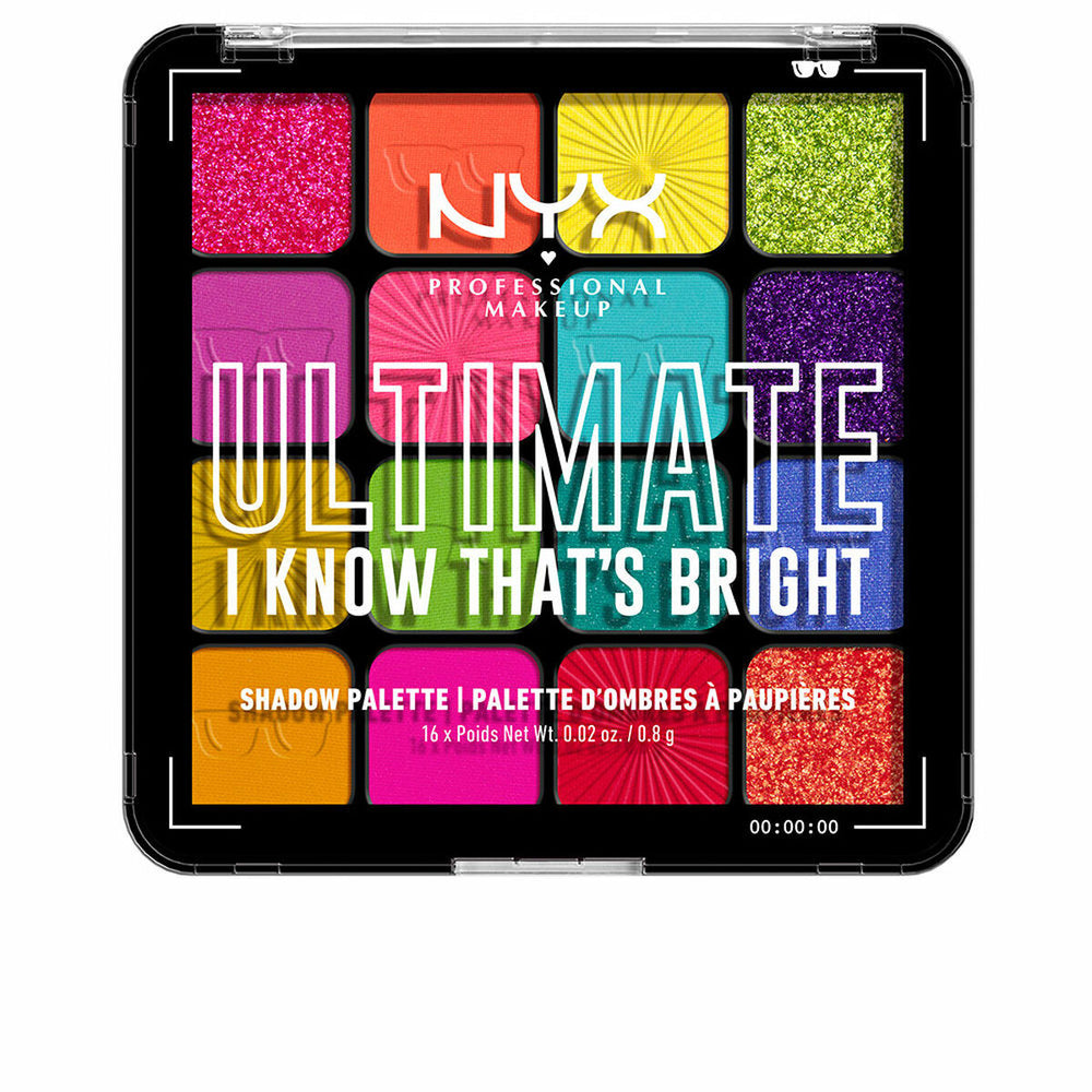 NYX Ultimate Shadow Palette I Know That's Bright, 16 X 0,83 g