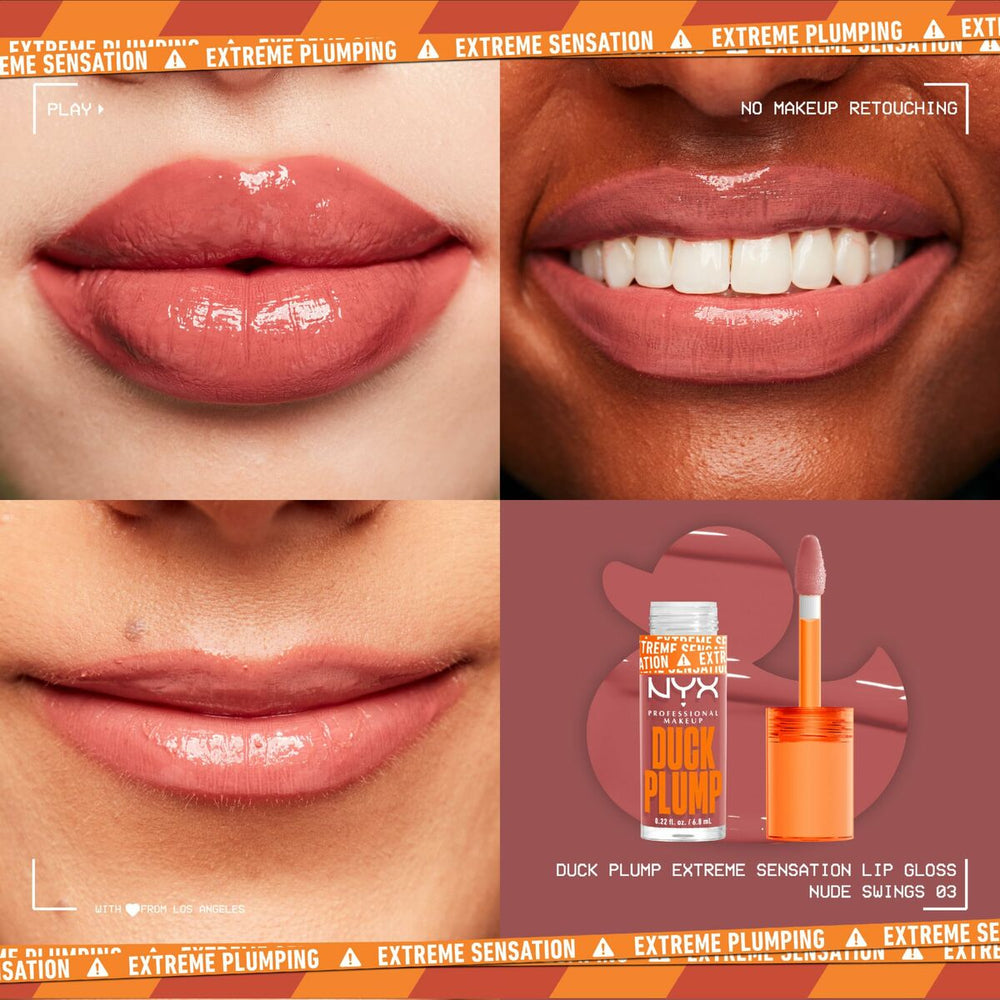 NYX Duck Plump Brillo De Labios Nude Swings Unisex, 6,8 ml
