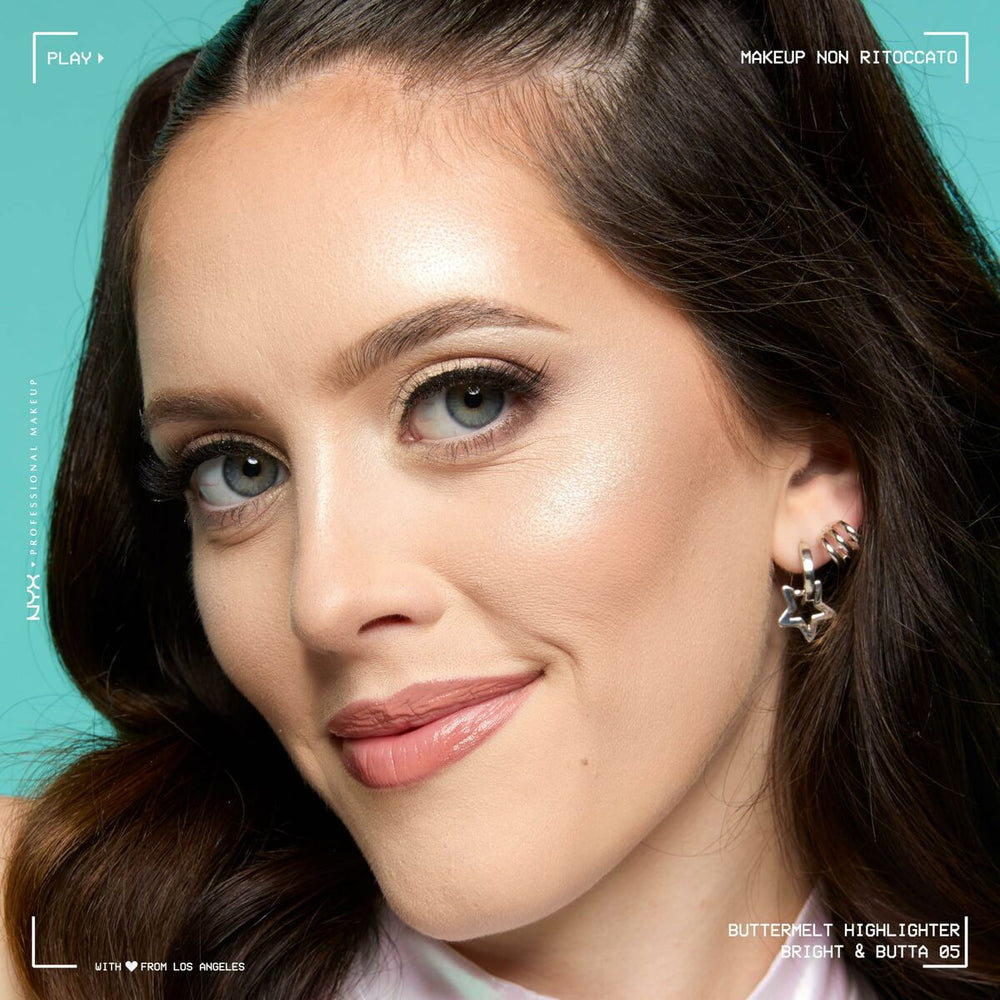 NYX Buttermelt Highlighter Iluminador En Polvo 5-Bright y Butta, 5 g