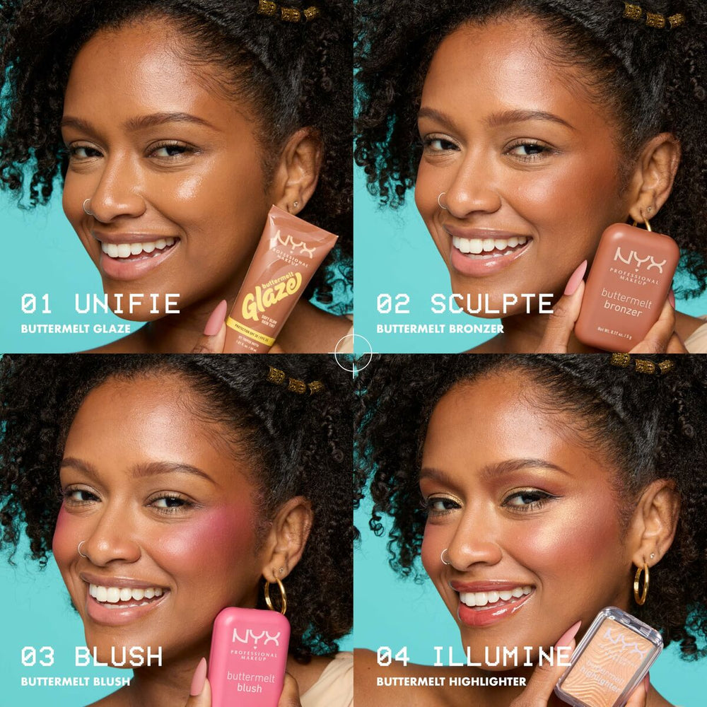 NYX Buttermelt Highlighter Iluminador En Polvo 10-Glaze It Butta, 5 g