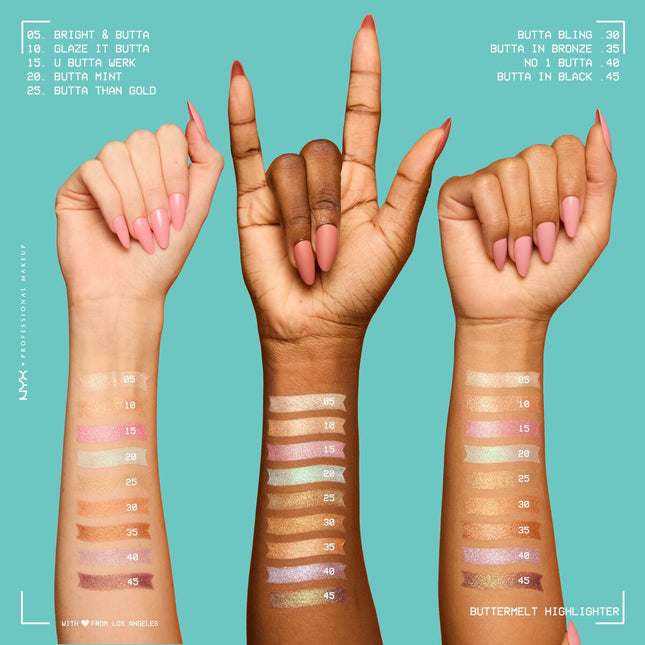 NYX Buttermelt Highlighter Iluminador En Polvo 10-Glaze It Butta, 5 g