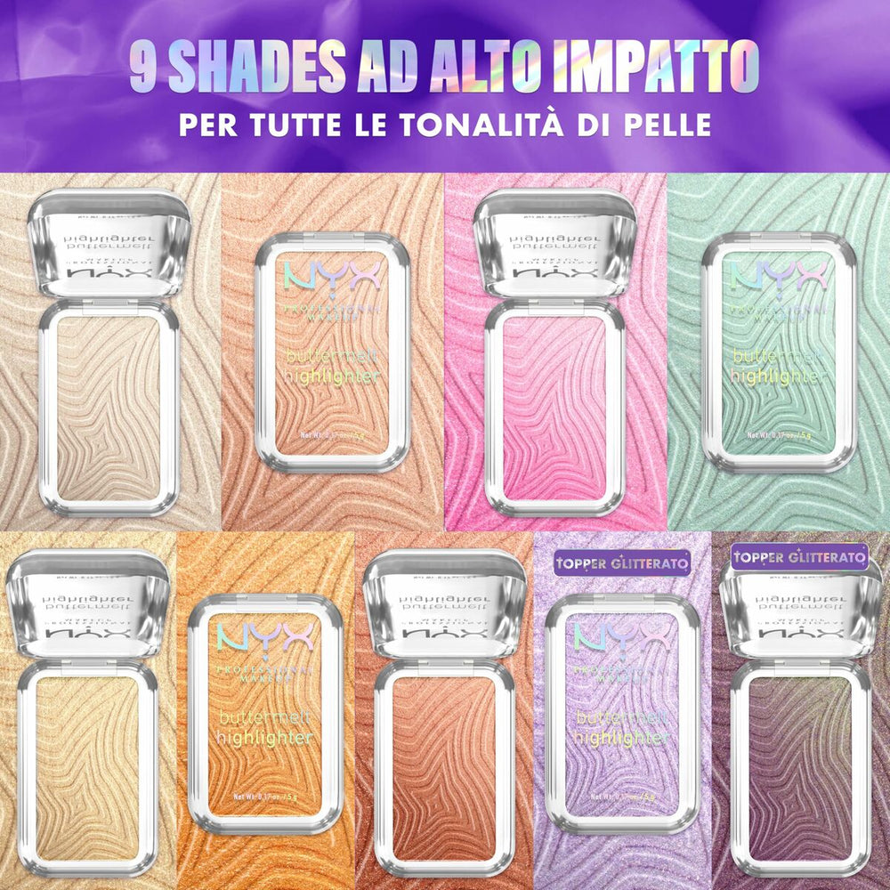 NYX Buttermelt Highlighter Iluminador En Polvo 10-Glaze It Butta, 5 g