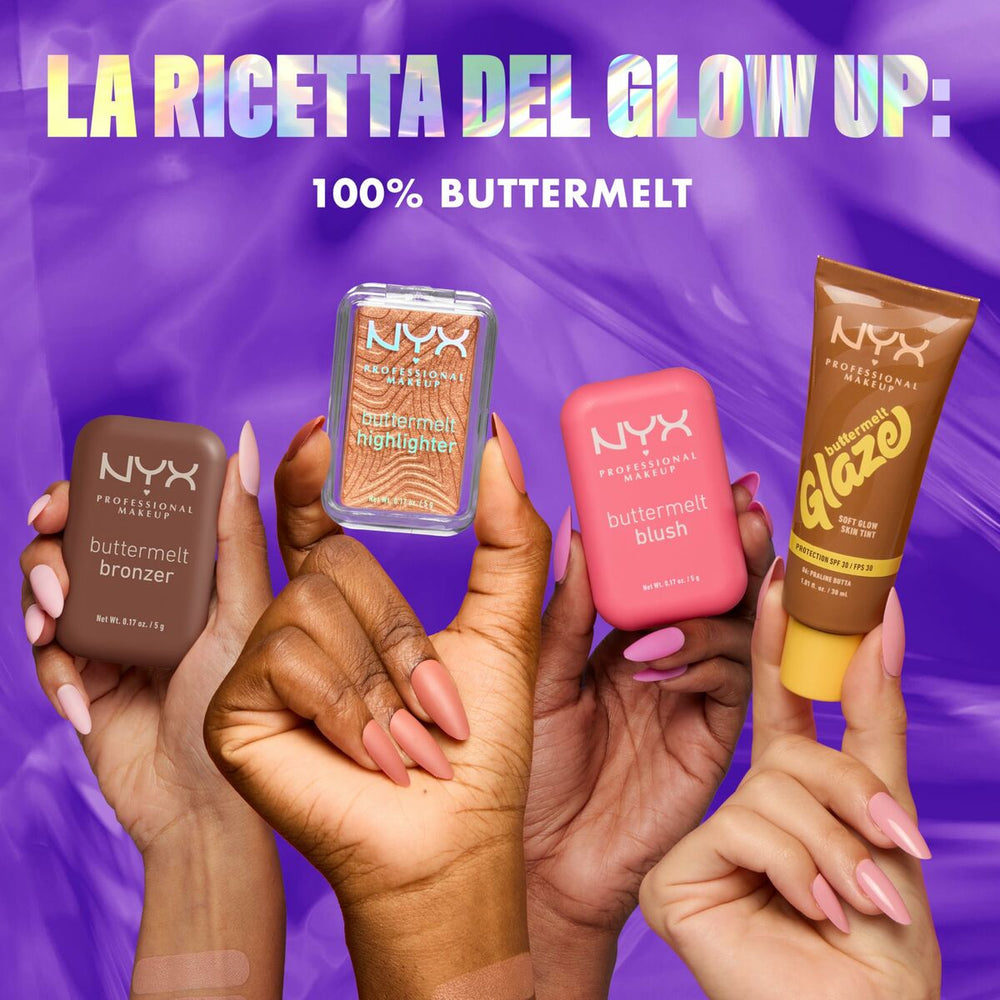 NYX Buttermelt Highlighter Iluminador En Polvo 10-Glaze It Butta, 5 g