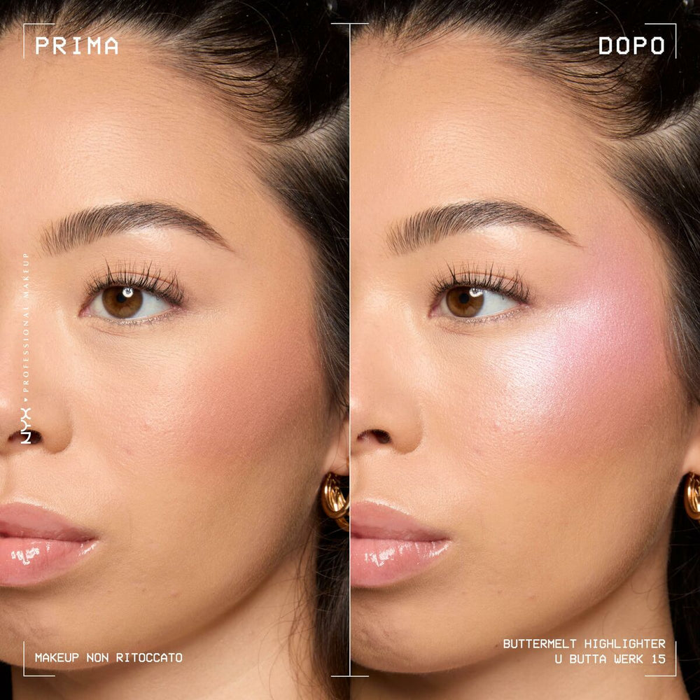 NYX Buttermelt Highlighter Iluminador En Polvo 15-U Butta Werk, 5 g