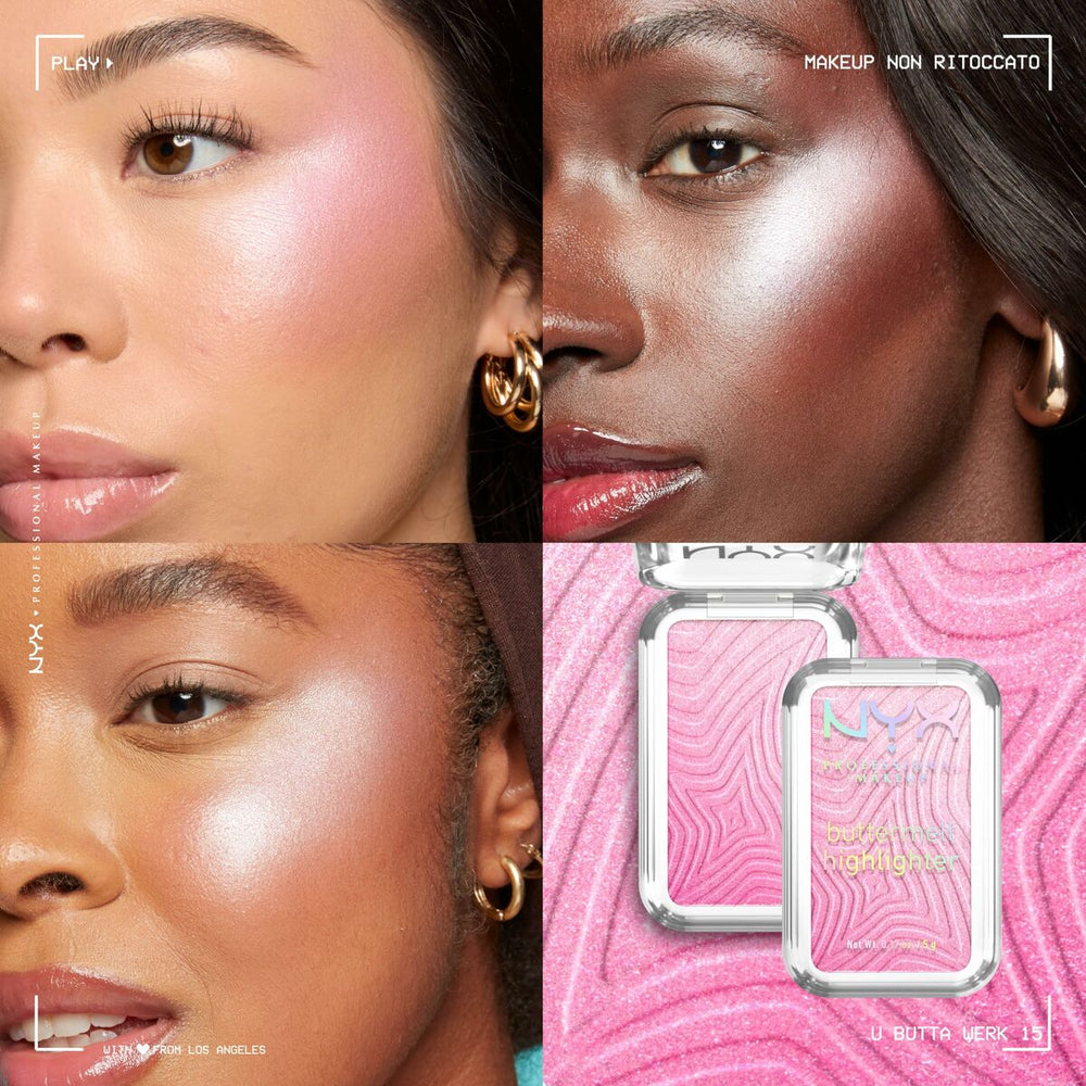NYX Buttermelt Highlighter Iluminador En Polvo 15-U Butta Werk, 5 g