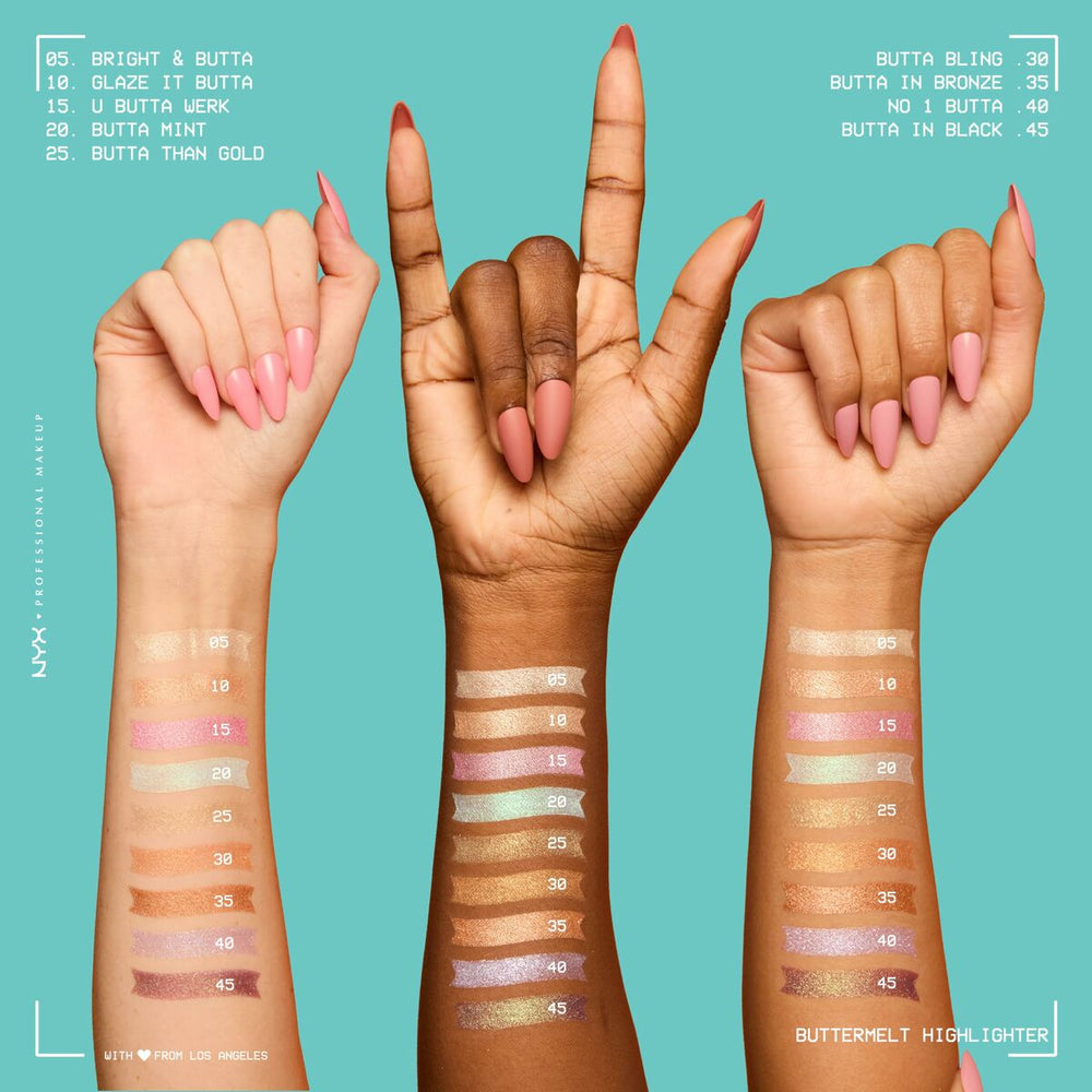 NYX Buttermelt Highlighter Iluminador En Polvo 15-U Butta Werk, 5 g