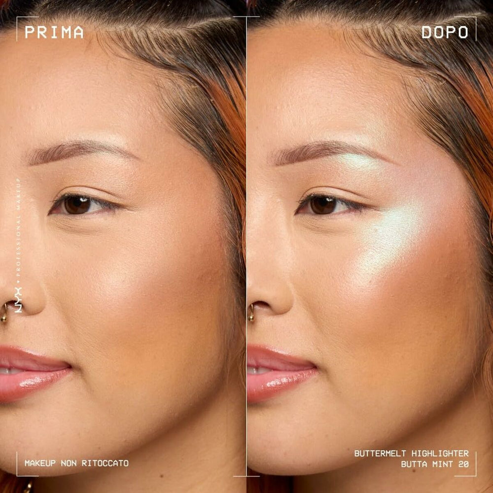 NYX Buttermelt Highlighter Iluminador En Polvo Butta Mint, 5 g