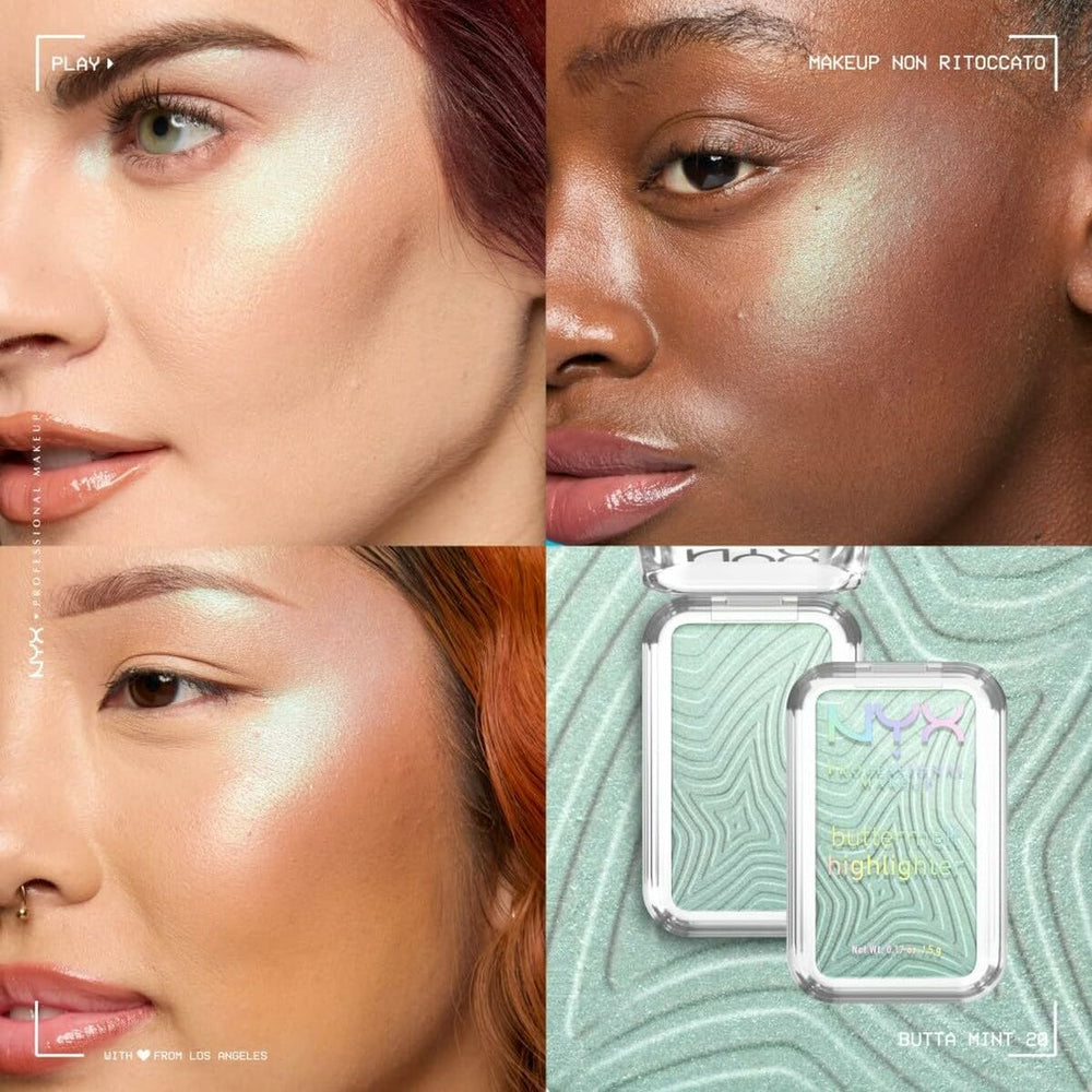NYX Buttermelt Highlighter Iluminador En Polvo Butta Mint, 5 g