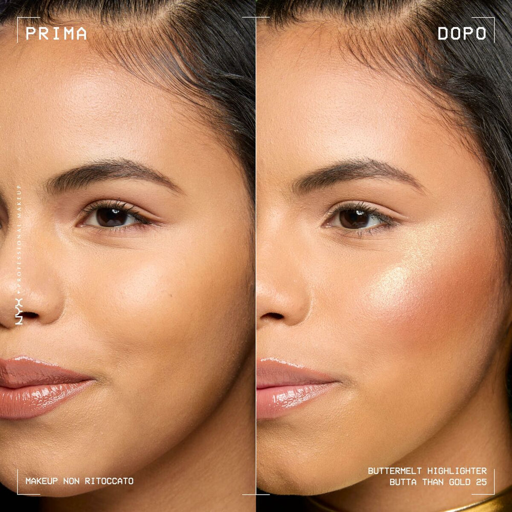 NYX Buttermelt Highlighter Iluminador En Polvo 25-Butta Than Gold, 5 g