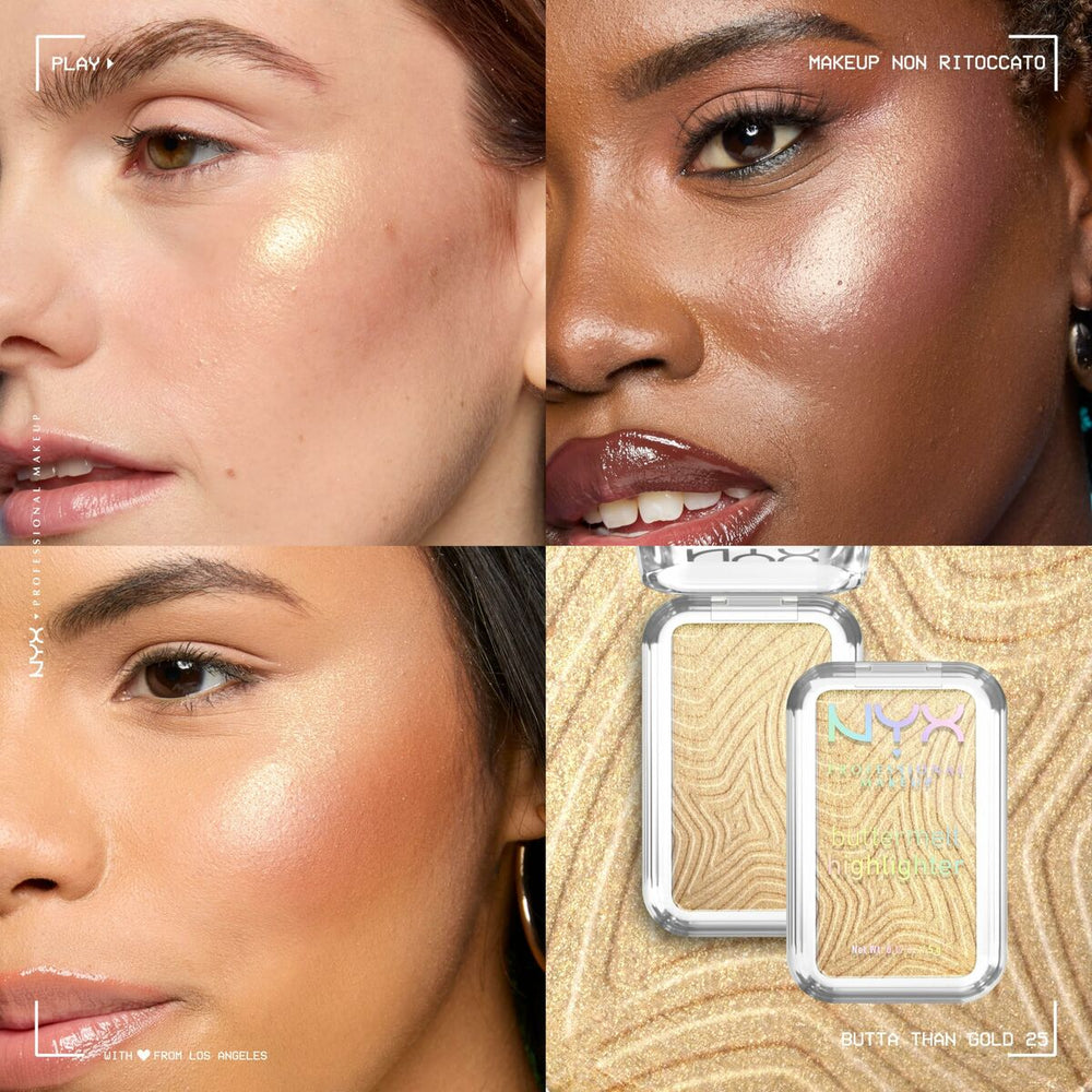 NYX Buttermelt Highlighter Iluminador En Polvo 25-Butta Than Gold, 5 g