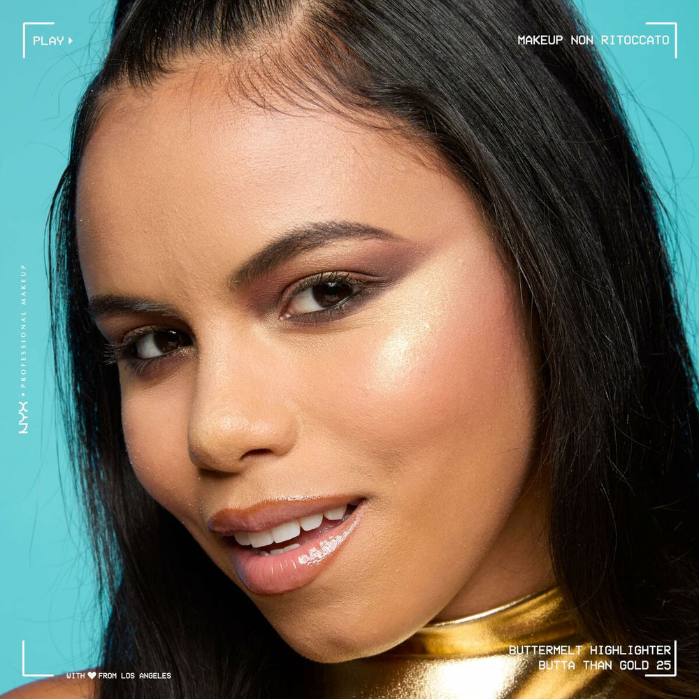 NYX Buttermelt Highlighter Iluminador En Polvo 25-Butta Than Gold, 5 g