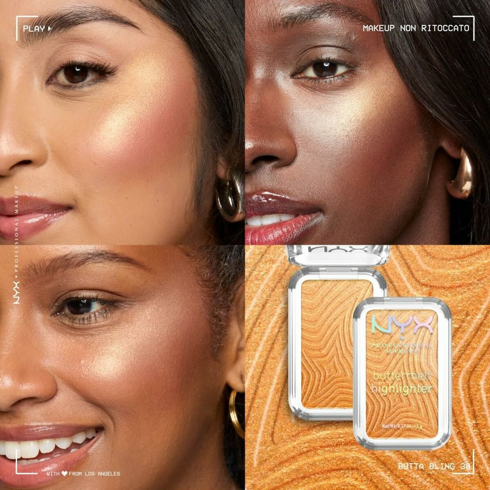 NYX Buttermelt Highlighter Iluminador En Polvo 30-Butta Bling, 5 g