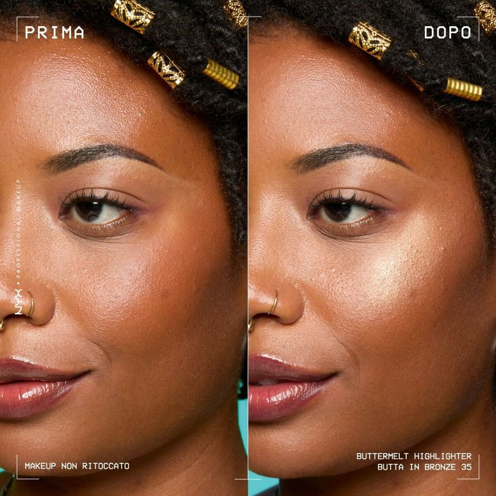 NYX Buttermelt Highlighter Iluminador En Polvo 35-Butta In Bronze, 5 g
