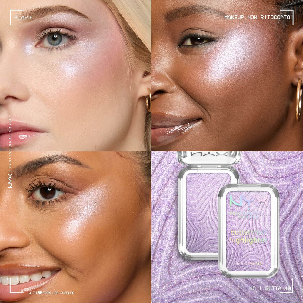 NYX Buttermelt Highlighter Iluminador En Polvo 40-No 1 Butta, 5 g