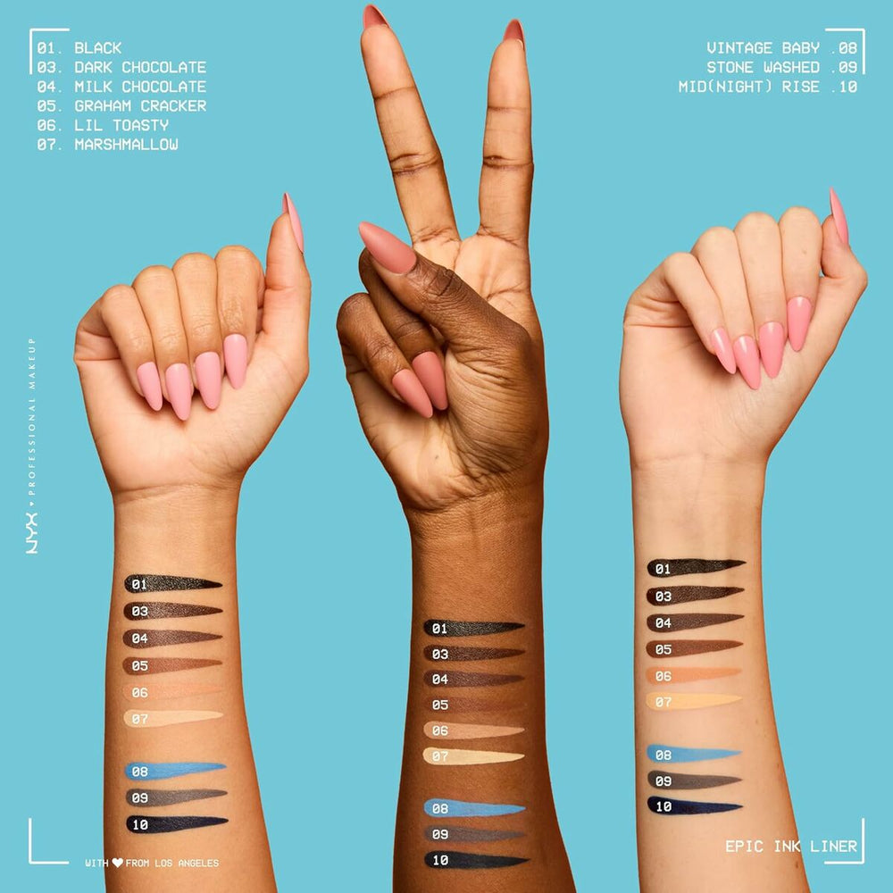 NYX Epic Ink Liner Eyeliner Waterproof 10-Mid Rise Unisex, 1 ml