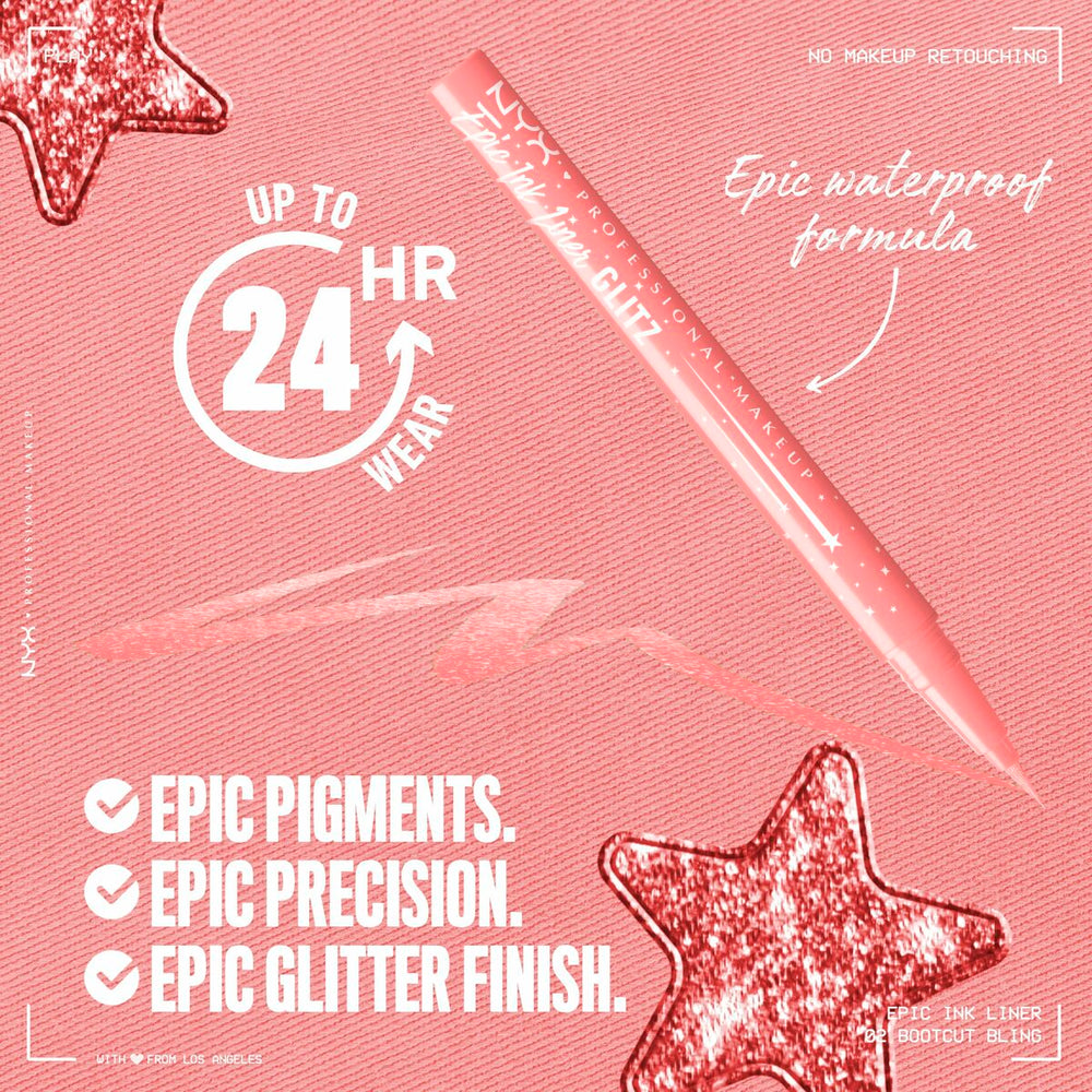 NYX Epic Ink Liner Glitz Eyeliner Waterproof 03-Bootcut Bling Unisex, 1 ml