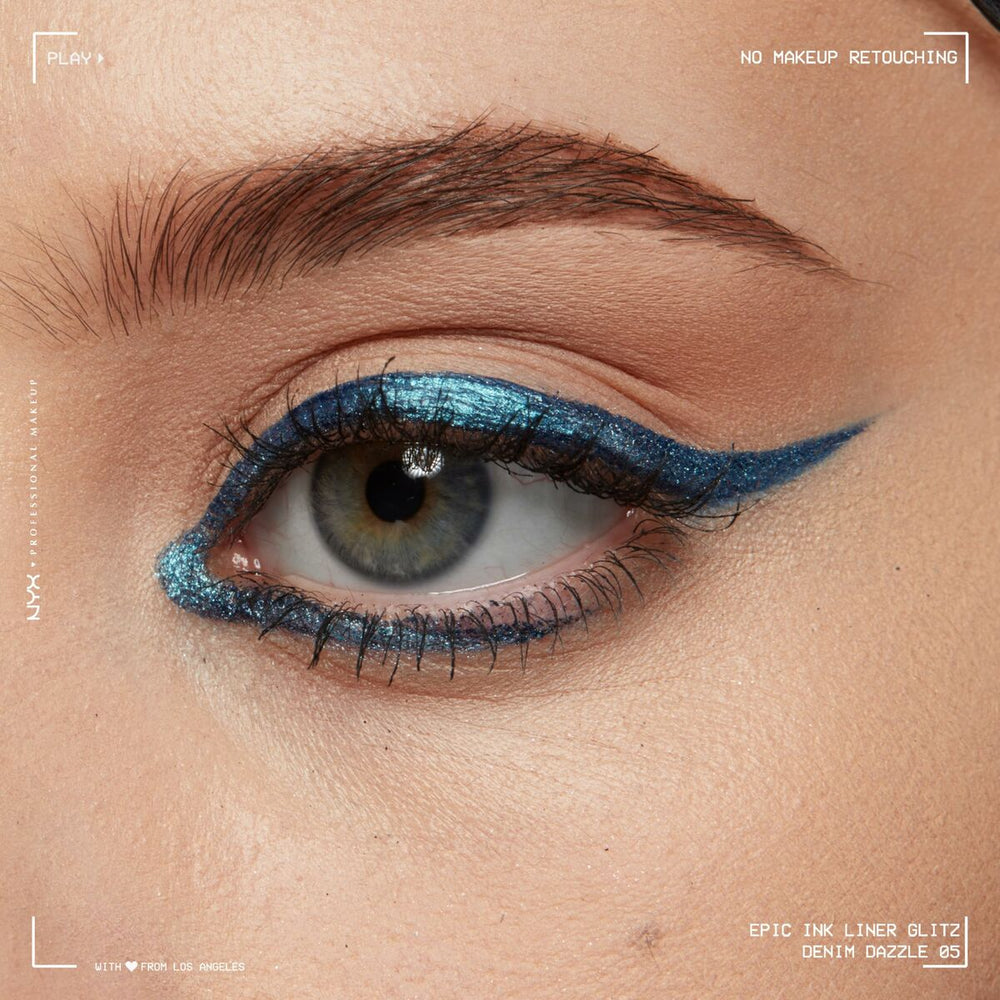 NYX Epic Ink Liner Glitz Eyeliner Waterproof 06-Denim Dazzle Unisex, 1 ml