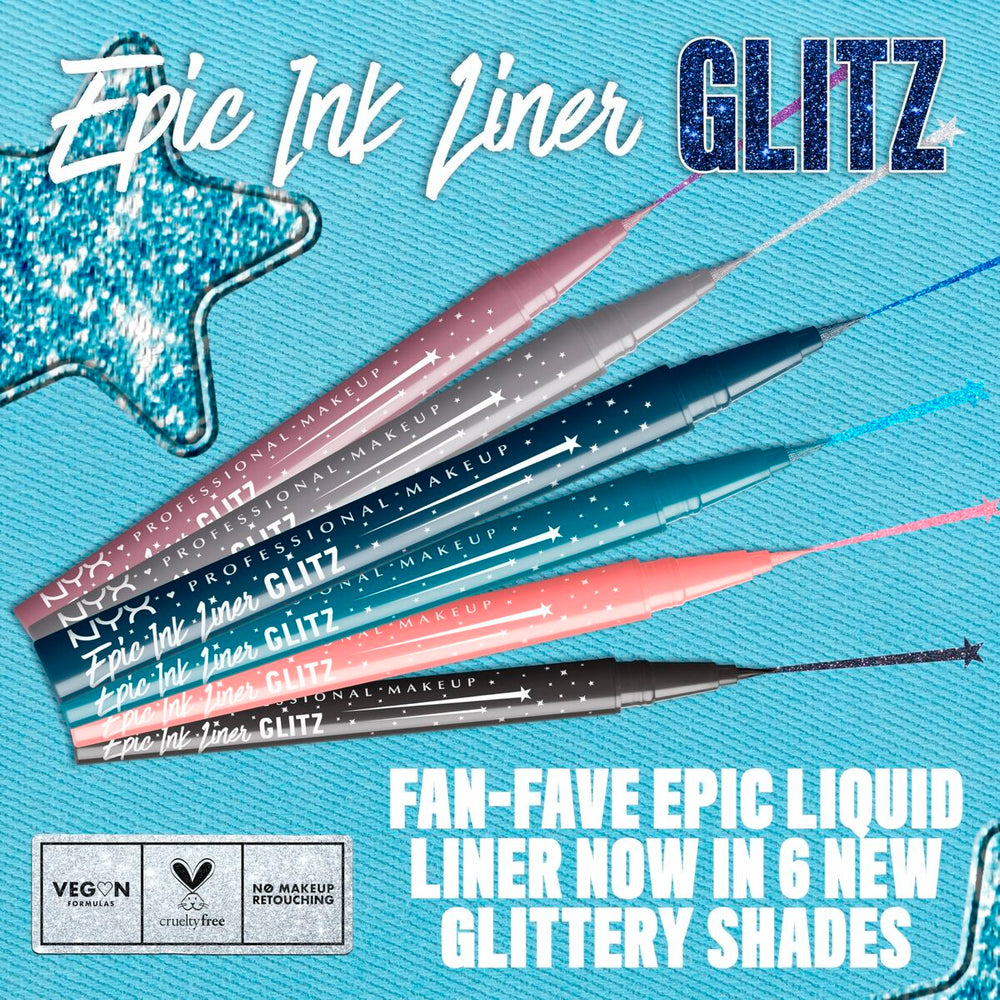 NYX Epic Ink Liner Glitz Eyeliner Waterproof 07-Graphite Glitz Unisex, 1 ml
