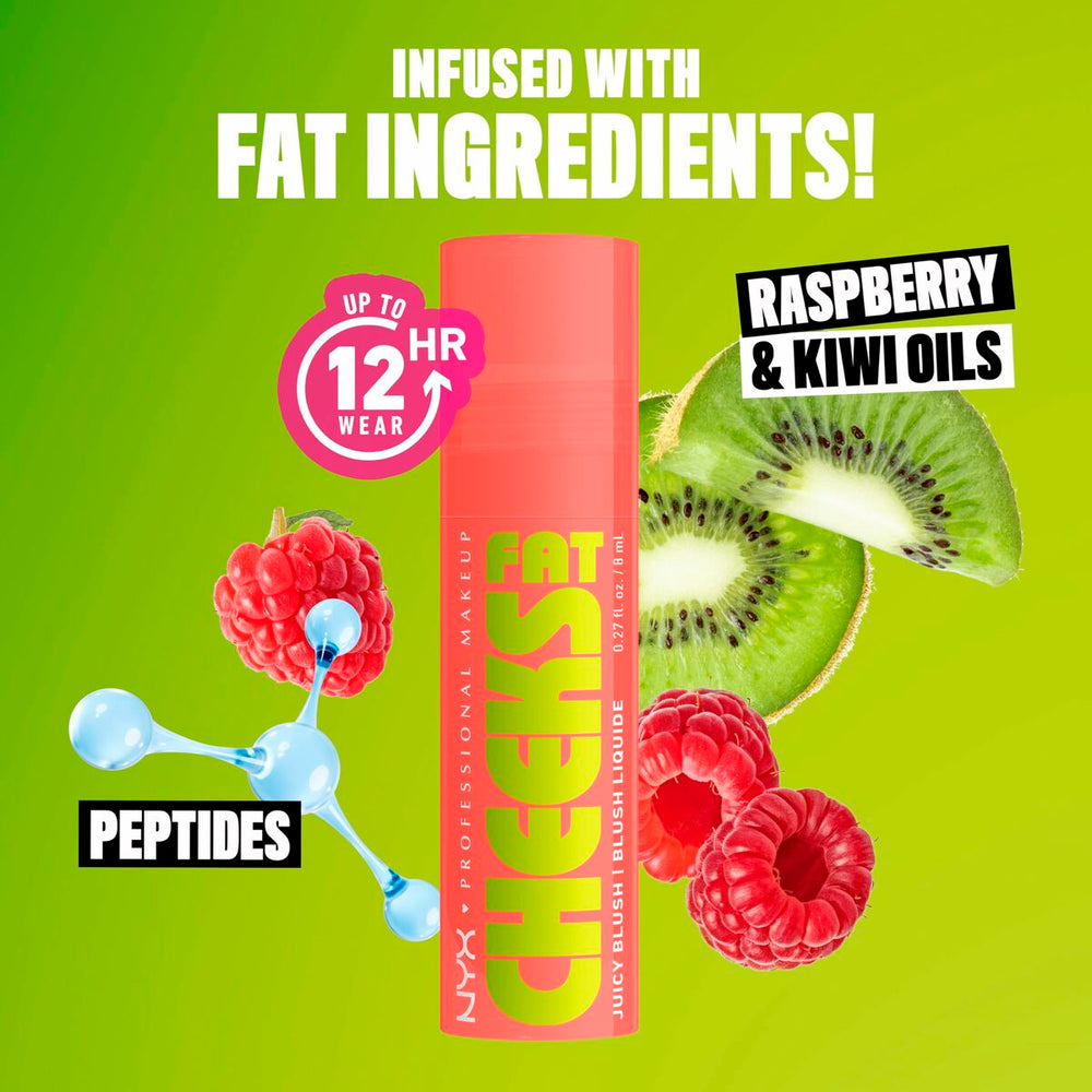 NYX Fat Cheeks Colorete Líquido Hidratante 01-Papaya Plump, 8 ml