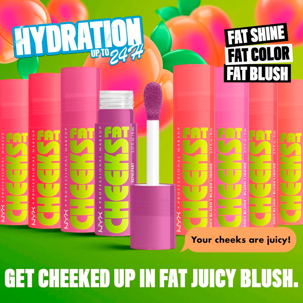NYX Fat Cheeks Colorete Líquido Hidratante 02-Fig Fizz, 8 ml